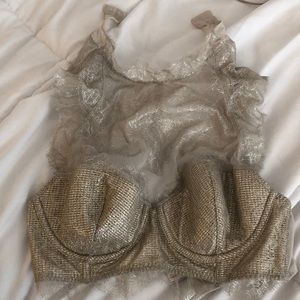 Victoria secret metallic halter bra